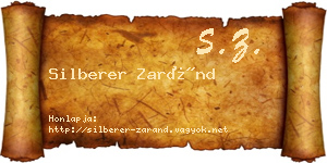 Silberer Zaránd névjegykártya